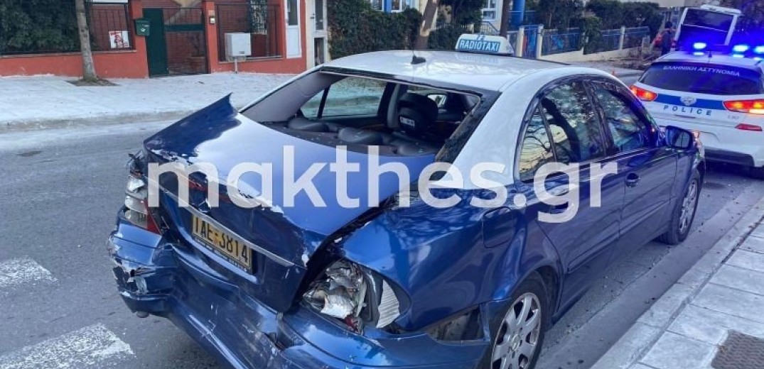 Θεσσαλονίκη: Τροχαίο ατύχημα με ταξί στο κέντρο της πόλης 