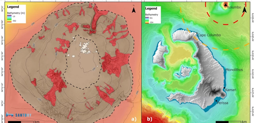 Σαντορίνη - Ηφαίστειο Κολούμπο: Σχεδιάστηκε ο γεωλογικός χάρτης του κρατήρα - Η εκτίμηση πιθανών κινδύνων (φωτ.)